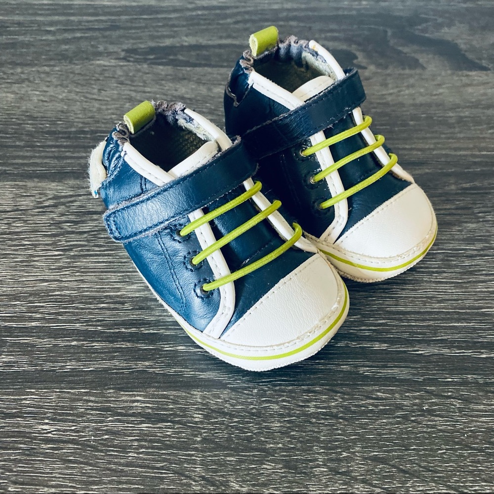Infant Robeez Navy/Lime Crib Shoes